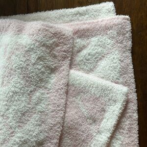 Cupcakes & Cashmere Pink and White Plush Baby Blanket